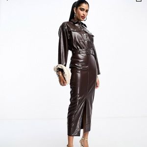 ASOS Brown Leather Dress